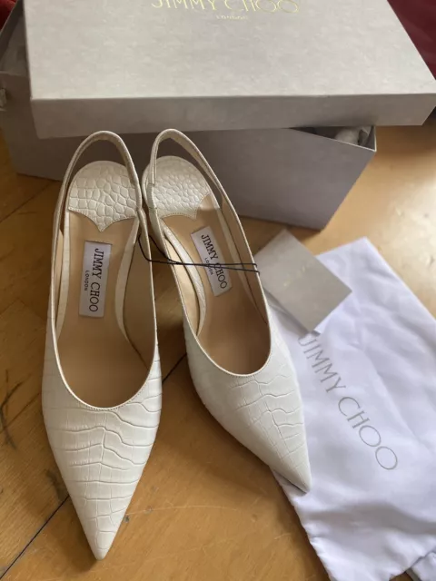Jimmy Choo Ivy 85 pumps white colour ideal wedding shoes new with tags