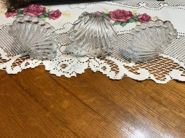 3 Vintage Glass Art Deco Curtain Tie Backs