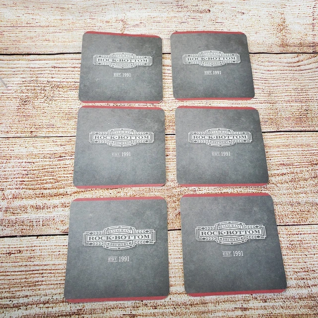 Rock Bottom Restaurant Brewery Beer Coaster Set of 6 Friends don't let friends