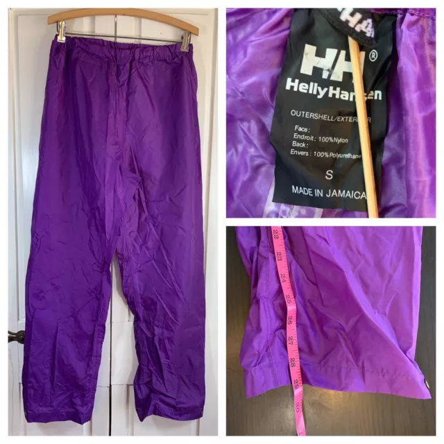 Helly Hansen Pants Women’s Small Purple Rain Nylon Taped Seams Waterproof