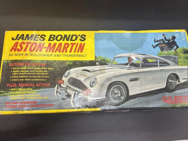 VINTAGE BATTERY OPERATED James Bond 007 Car Gilbert Aston Martin