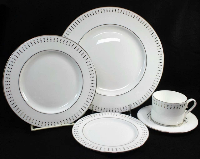 Lenox China HERALD SQUARE PLATINUM 5 Piece Place Setting GREAT CONDITION
