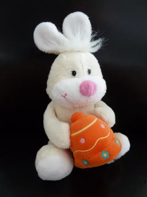 A8. DOUDOU PELUCHE GIPSY LAPIN BLANC CLOCHE ORANGE ne fonctionne plus - TTBE