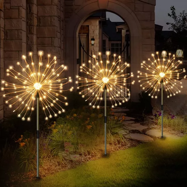 1PC 150 LED Solar Firework Lights Outdoor Waterproof Path Lawn Garden Decor Lamp