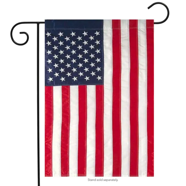 American Flag Applique & Embroidered Garden Flag 12.5" x 18"
