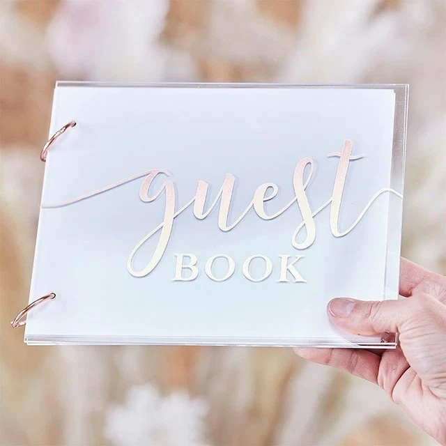 Libro de visitas de acrílico para boda baby shower libro de invitados gallina fiesta novia libro de visitas