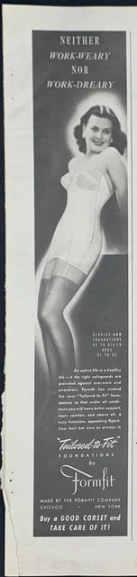 Magazine Ad* - 1943 - Formfit Bra's - World War 2