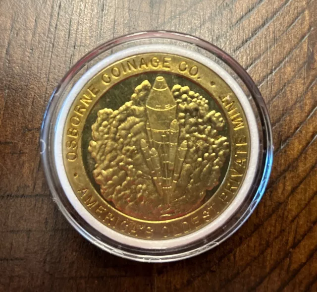 Gaming Token Sample, $5 Size Token In Plastic Case Uncirculated