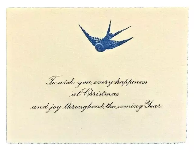 Vintage Raphael Tuck Christmas Greetings Card Embossed Bluebird Bird