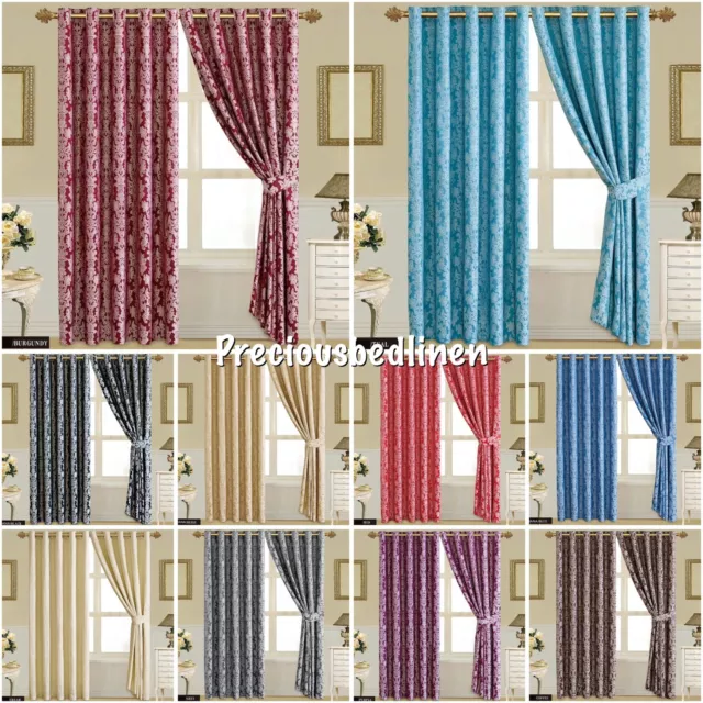 Luxury Full Line Heavy Jacquard Ring Top / Pencil Plate Curtains 66x72 and 90x90