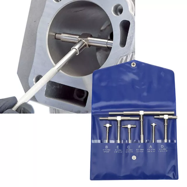 6Pcs Telescopic Gauge 8-150mm Adjustable Inner Diameter Gauge Micrometer Tools