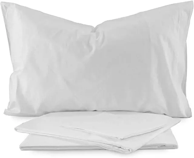 Completo Letto Lenzuola Bianco P. Cotone Percalle Microfibra ideale hotel B&b