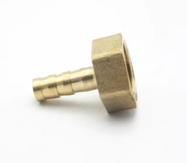 6mm Hose Barb Tail - 1/2" BSP Female Thread Straight Brass Connector Fitting UK