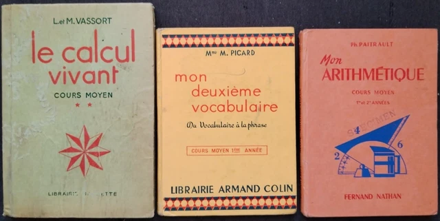 LOT DE TROIS livres scolaires anciens EUR 12,00 - PicClick FR