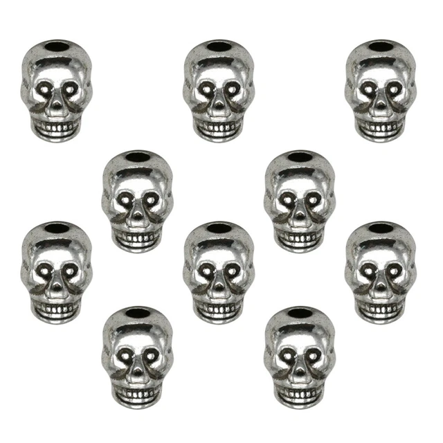 100 stücke Schädel Perle Legierung Anhänger Charms DIY Schmuckherstellung Zubehö