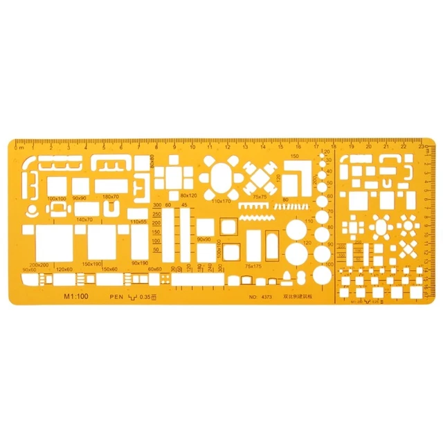 Arch Template Ruler PROFESSIONAL ARCHITECTURAL TEMPLATE Ruler Drawings Stencil Measuring ...