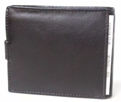 RFID Full Grain Leather Wallet Multiple card 12004 With Press Stud Tab 3