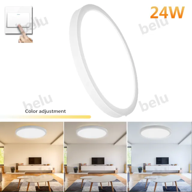 24W LED Ceiling Down Light Dimmable Flush Mount Ultra Thin Kitchen Home Lamp
