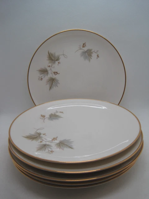 VINTAGE NORITAKE Ivory China Dessert Plates Fantasia Leaves