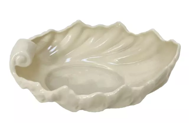 Lenox Porcelain Acanthus Leaf Candy Nut Dish Bowl Creamy White Sculpted 6"