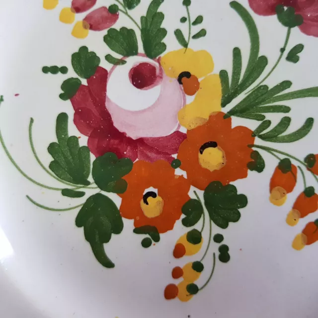 Assiette décorative en faience Italienne ITALY a décor de fleur 3