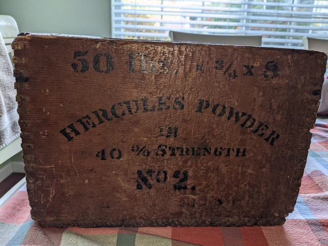 Rare Early 1900's Dupont Hercules Powder No. 2 Wooden Box