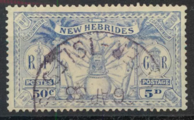 New Hebrides 1925 5d 50c Mult Script CA SG 47 used C509 *COMBINED POSTAGE*