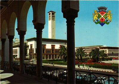 Cpm ak casablanca-place des nations unies & arms of the city morocco (880357)