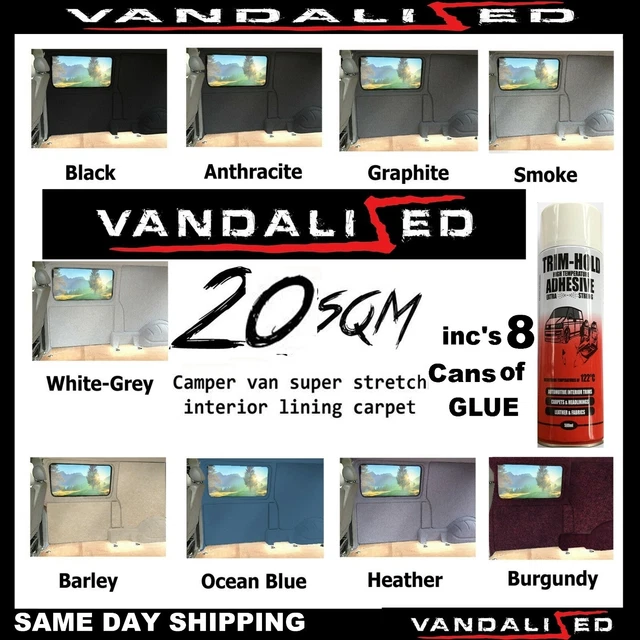 VAN CARPET LINING CAR 20sqm VW T5 T6 CAMPER MOTOR HOME TRIM 4 way