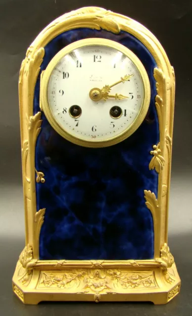 Magnificent Art Nouveau Gilt Bronze & Enamel Clock by Paul Louchet, Paris c.1900