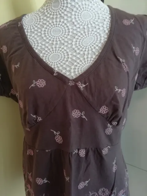 Evie Chocolate Brown Short Sleeve Top Size 18-20