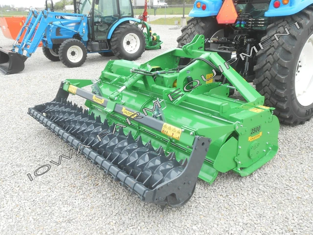 8'-6" Rotary Tiller &Packer Roller w/Hyd Adj - HvyDty Valentini AR2500 3Pt,130HP