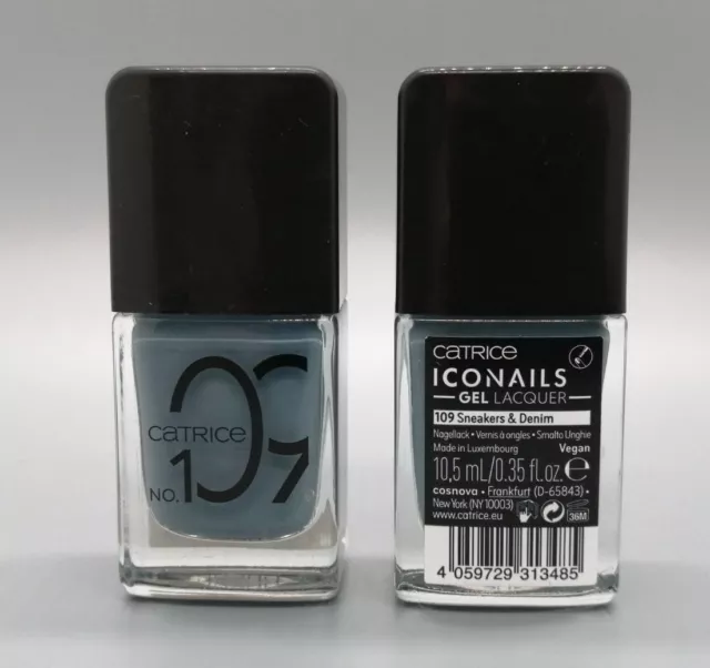 2x Catrice: ICONails GEL Lacquer/Nagellack - 109 Sneakers & Denim - 2x 10,5 ml