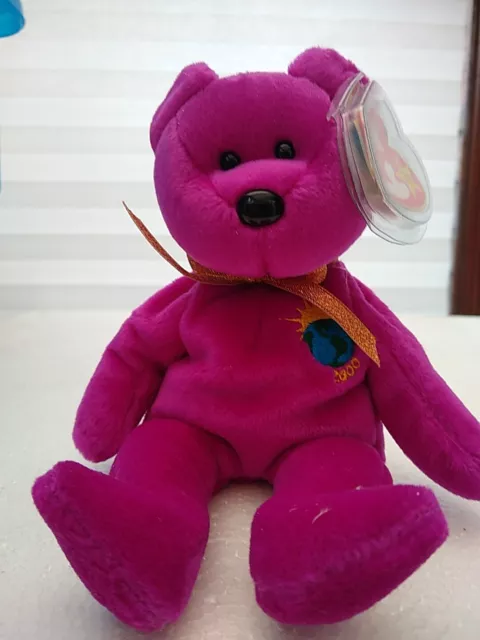 Ty Beanie Original Baby Millennium Purple Bear *With TAG*