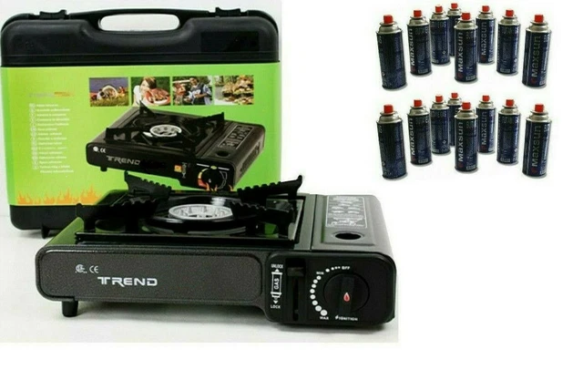 2in1] Gaskocher + 8x Butangas Kartusche Campingkocher Gas Camping Ofen Herd
