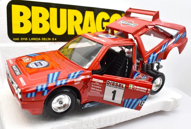 Miniature Lancia Rally 037 – 1/24 Burago, Métal Bleu, Collection Italie
