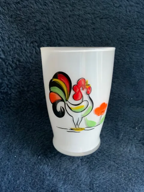 Vintage Bartlett Collins Proud Rooster Juice Glass hand painted HTF