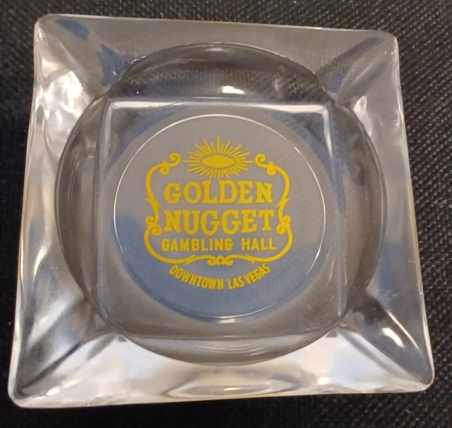 Vtg Golden Nugget Gambling Hall Casino Fremont Street Las Vegas NV Glass Ashtray