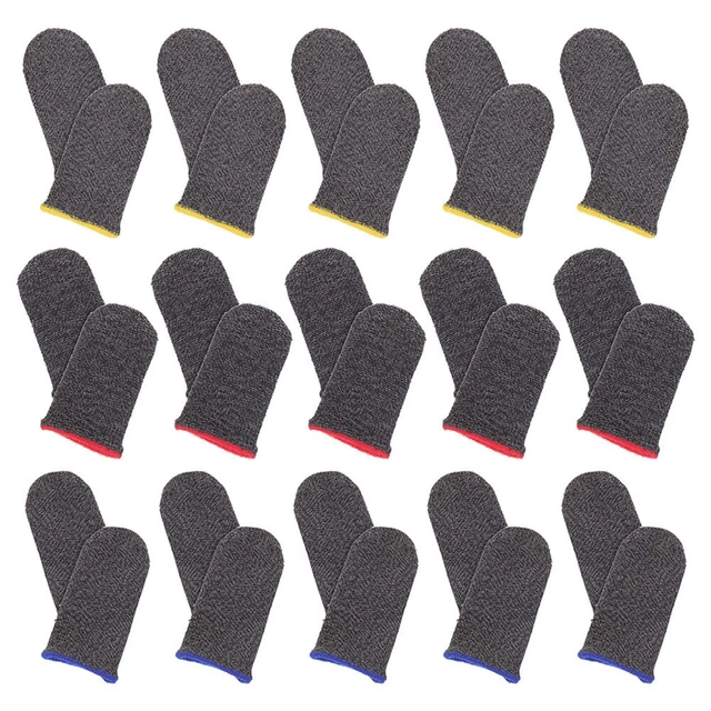 30 Pcs Finger Sleeves Phone Games Finger Cots Silver Fiber Finger Gloves Gaming