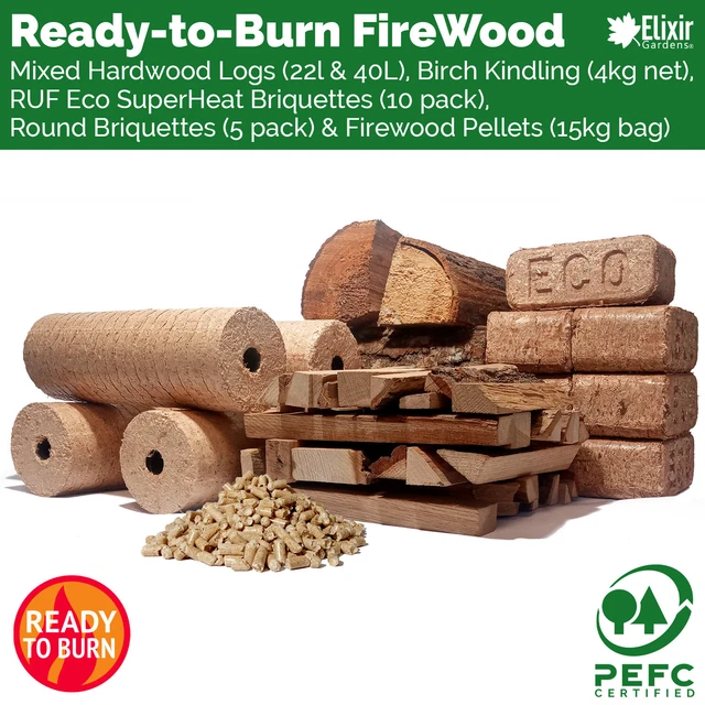 KILNDRIED READY TO Burn Hardwood Firewood Logs, Briquettes, Kindling