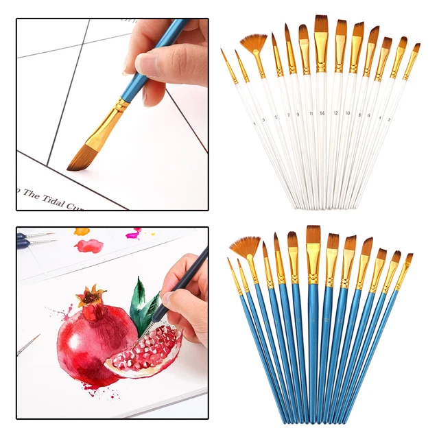 Set di 13 pennelli per pittura in nylon per capelli Acrilico Pittura di