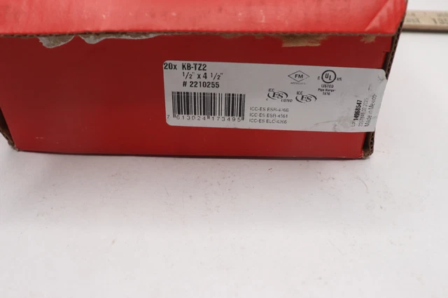 (20-Pk) Hilti Wedge Anchor Bolt Zinc Plated Carbon Steel 1/2" x 4-1/2" 2210255