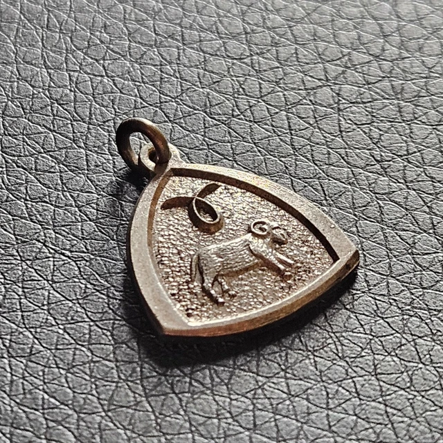Médaille Pendentif Ancienne Signe Du Bélier - Plaquée Or Jaune, Pour Naissance Entre Le 21 Mars Et 20 Avril