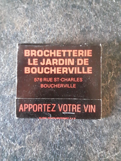 Brochetterie Le Jardin De Boucherville Quebec Matchbook Cover