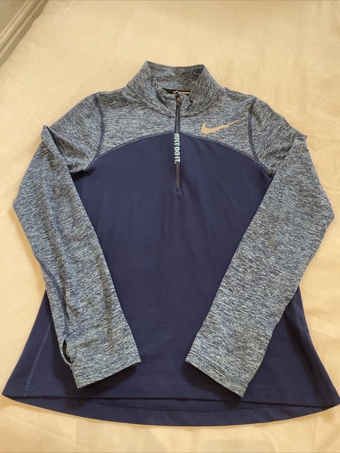 Felpa con cappuccio per bambini Nike 1/4 cerniera taglia S blu Nike running top
