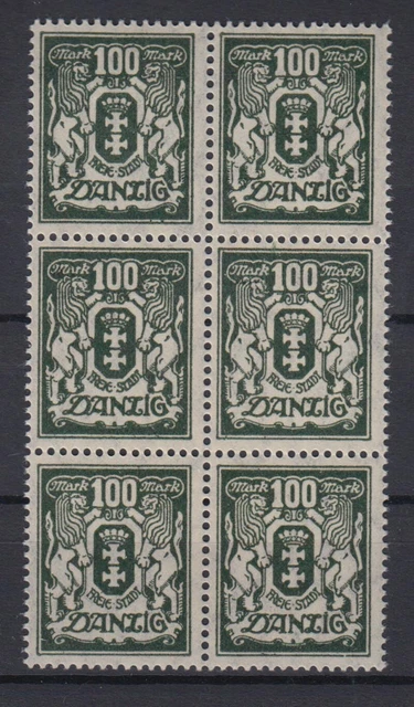 Danzig 141 6er Block Kleines Staatswappen 100 M postfrisch