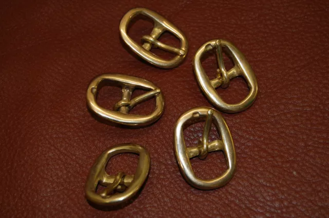 5 Solid Brass Whole Swage Buckle, 1/2" (13mm) or 5/8" (16mm) available