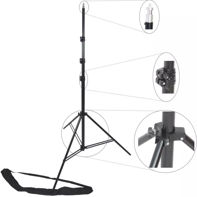 Cavalletto Stativo Studio DynaSun W808 4,2mt con Ammortizzatori x Flash e Luci