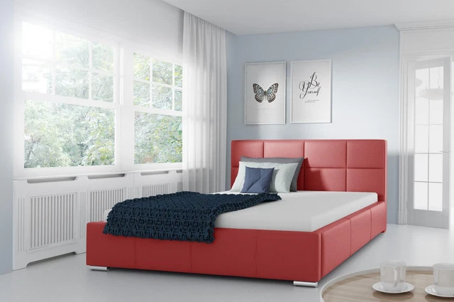 DOPPEL BETT GEPOLSTERTE Betten Lederbett Design Luxus Möbel 200x200 ...