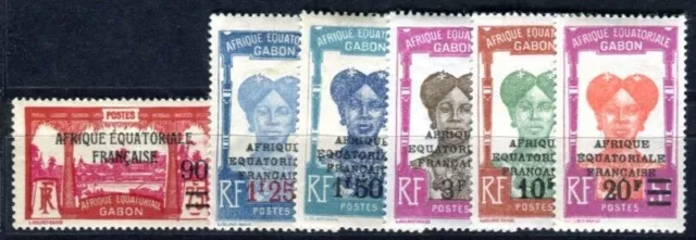 GABON 1926 Yvert 110-115 * TADELLOS SATZ AUFDRUCKE (F3633